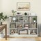 Costway 10-Cube Bookcase 41" Wooden Toy Storage Organizer for Kids Bookshelf White/Natural